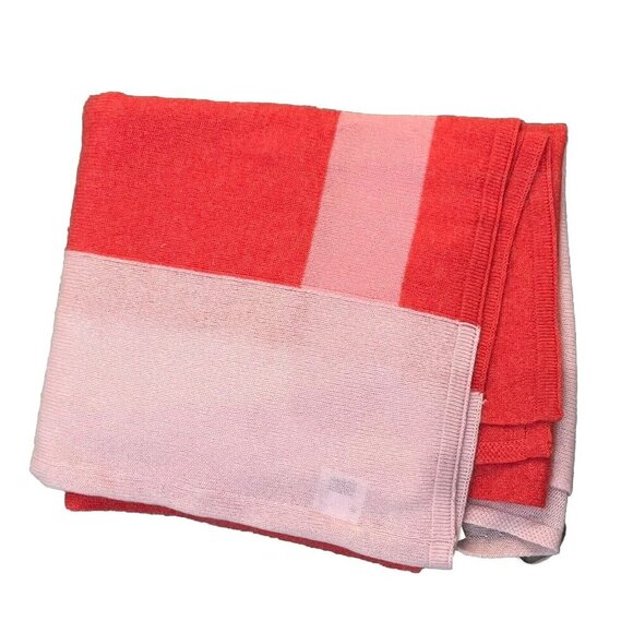 Charter Club 100% Cashmere Oversized Scarf Wrap Shawl Serape Combo Pink Coral - Picture 3 of 8